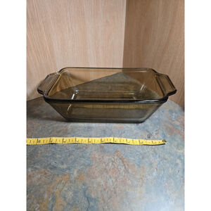 Anchor Hocking Ovenware Amber Glass Baking Dish Loaf Dish 9" x 5" VGC